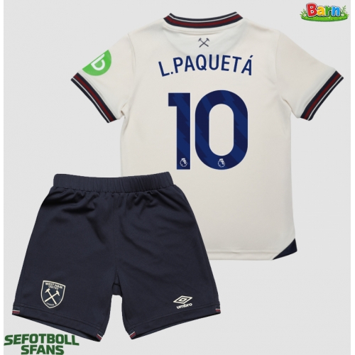 West Ham United Lucas Paqueta #10 Bortaställ Barn 2025-26 Kortärmad (+ Korta byxor)